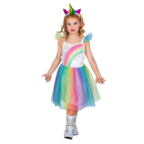 Kleid Einhorn Regenbogen Kind